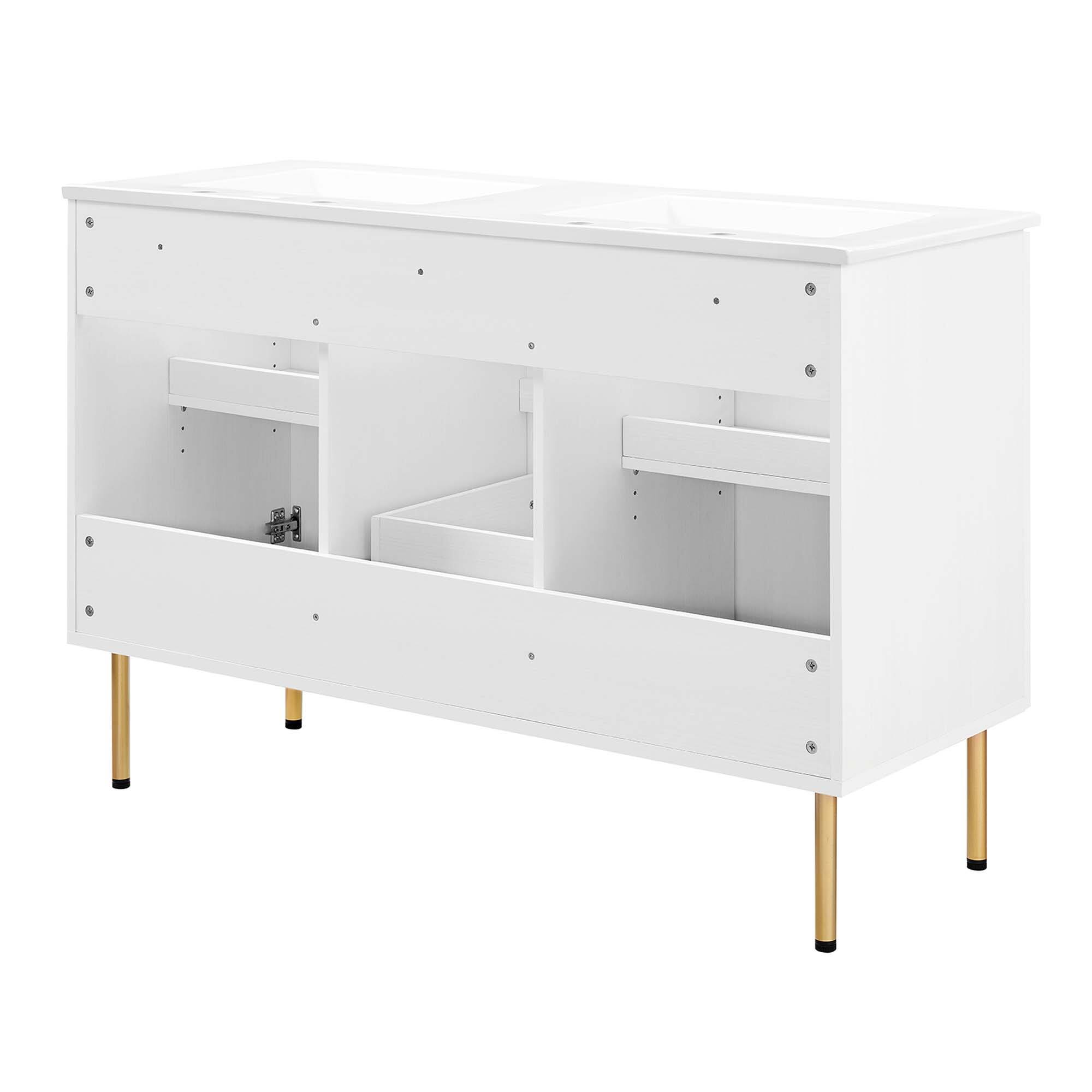 Alt View 6. Modway - Chaucer 48" Bathroom Vanity with White Basin Included by Modway - White White.