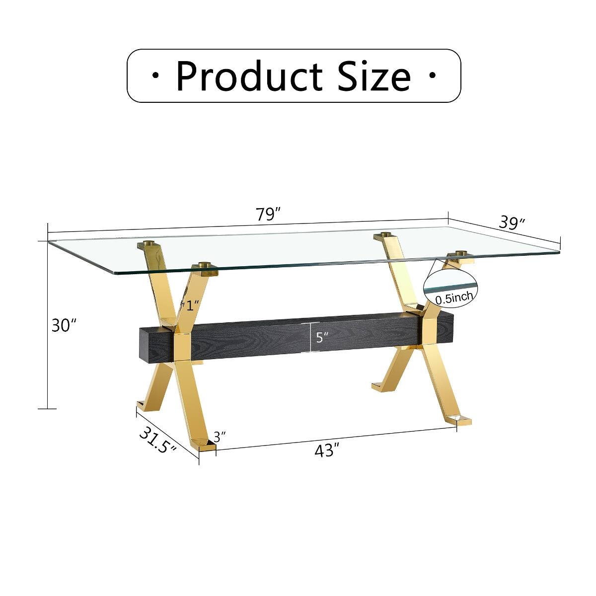Loheer 8 Seat Dining Table Set, Tempered Glass Rectangular Dining Table ...