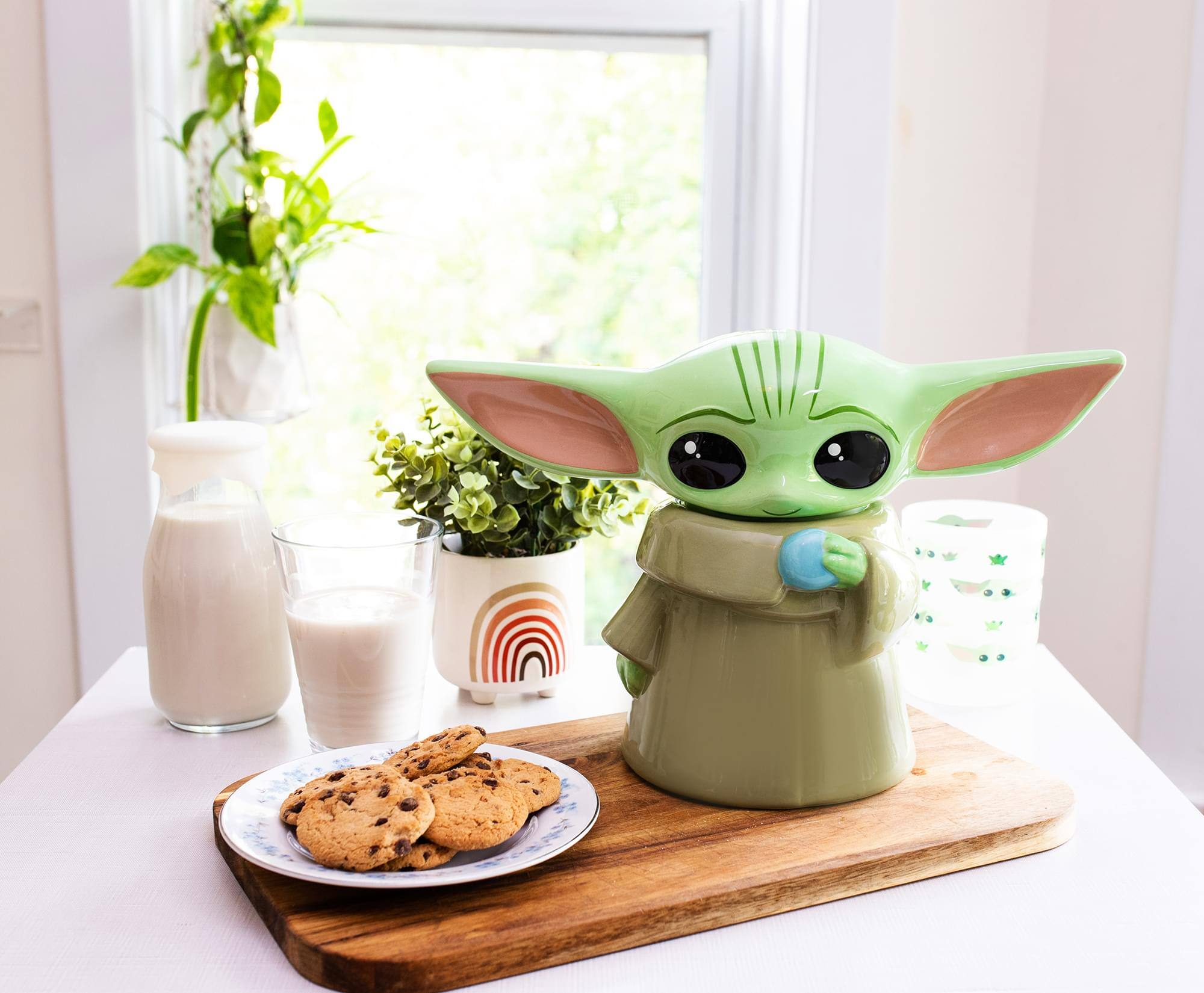Alt View 3. Ukonic - Star Wars: The Mandalorian Grogu Ceramic Cookie Jar Container | 13 Inches Tall - Green.