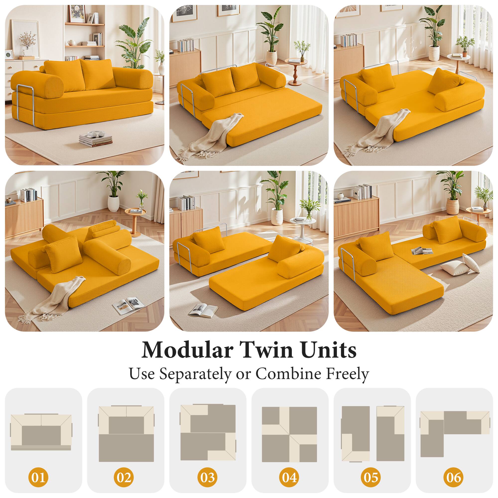 Modular Twin Units  
Use Separately or Combine Freely  

01  
02  
03  
04  
05  
06