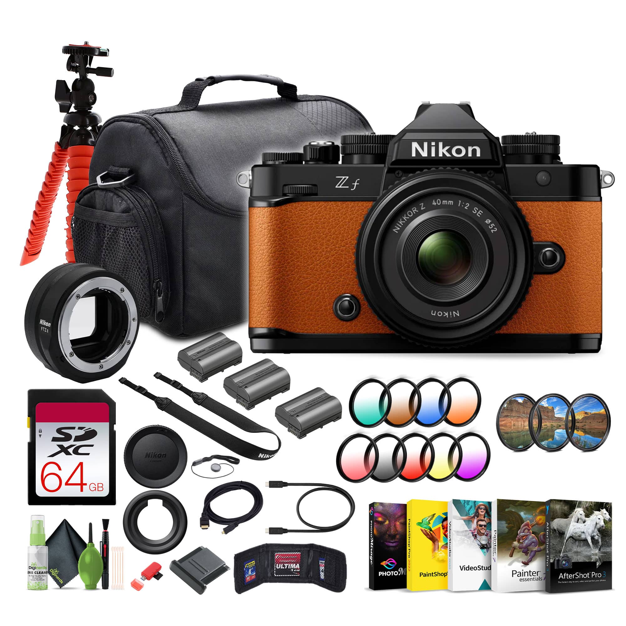 Nikon- Zf 24.5MP Mirrorless Camera New + NIKKOR Z 40mm Lens + FTZ II Mount Adapter- Orange