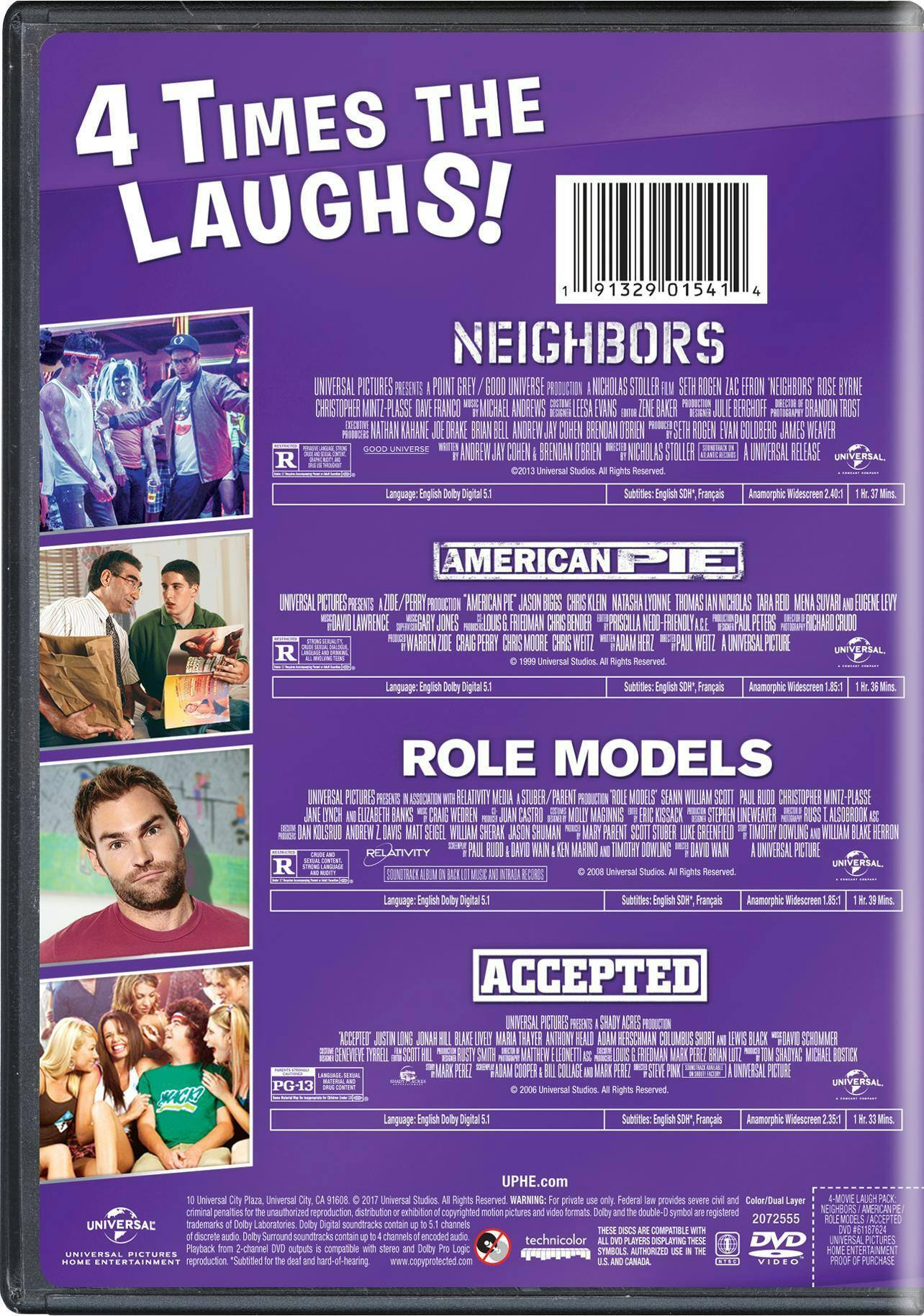 Angle. Neighbors/American Pie/Role Models/Accepted (DVD Set) [DVD].