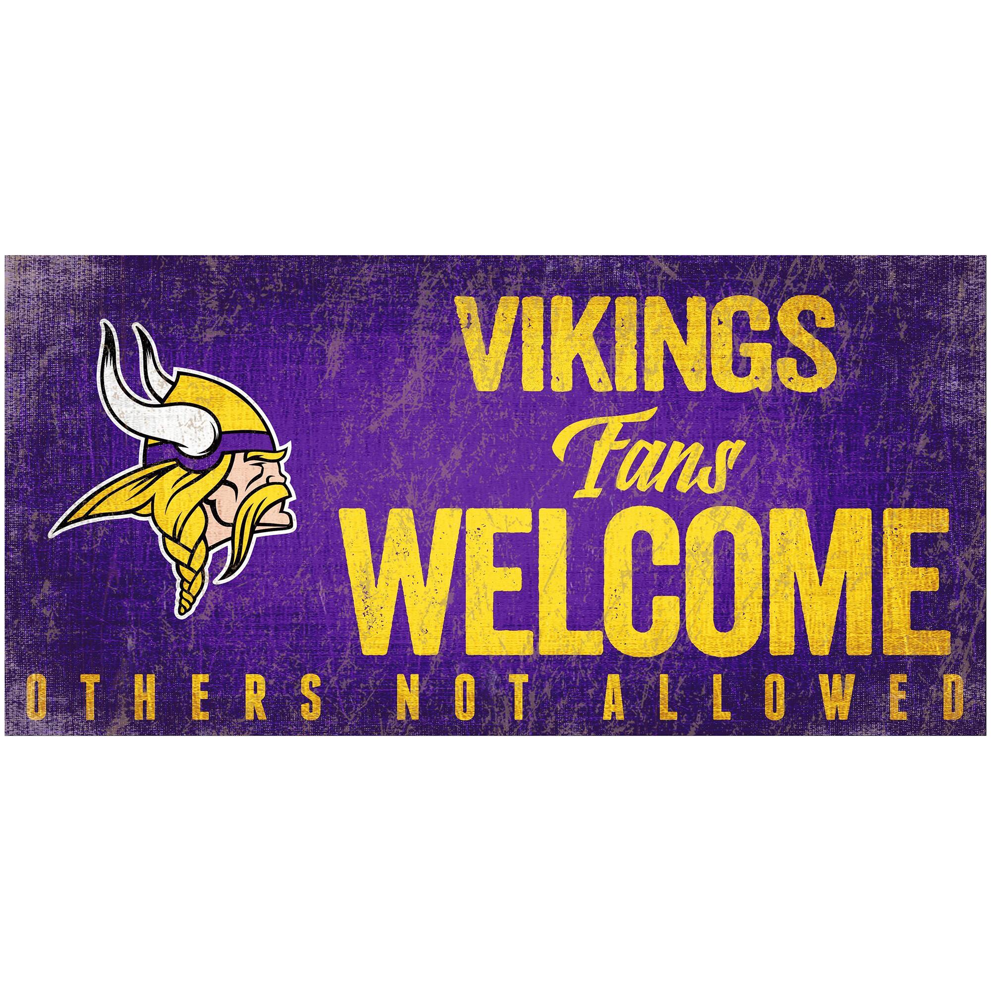 Minnesota Vikings 6" x 12" Fans Welcome Sign