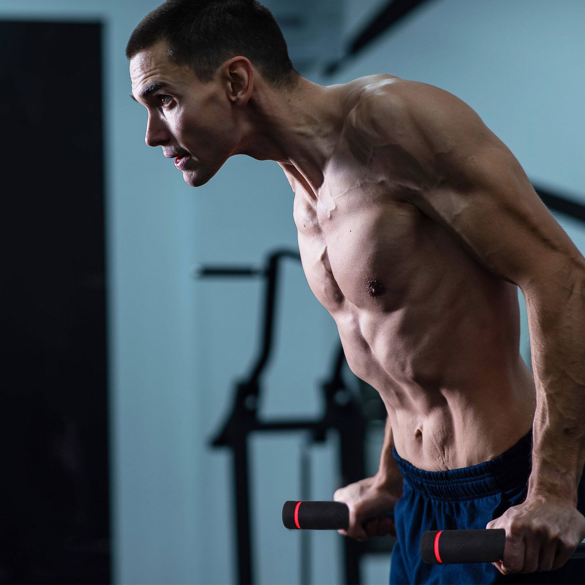 Alt View 4. BalanceFrom Fitness - BalanceFrom Multi-Function Home Gym Exercise Dip Stand, 500lb Capacity, Yellow - Yellow.