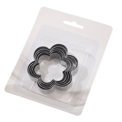 Front. Kitcheniva - 5-Piece Stainless Steel Flower Shaped Cookie Cutter.