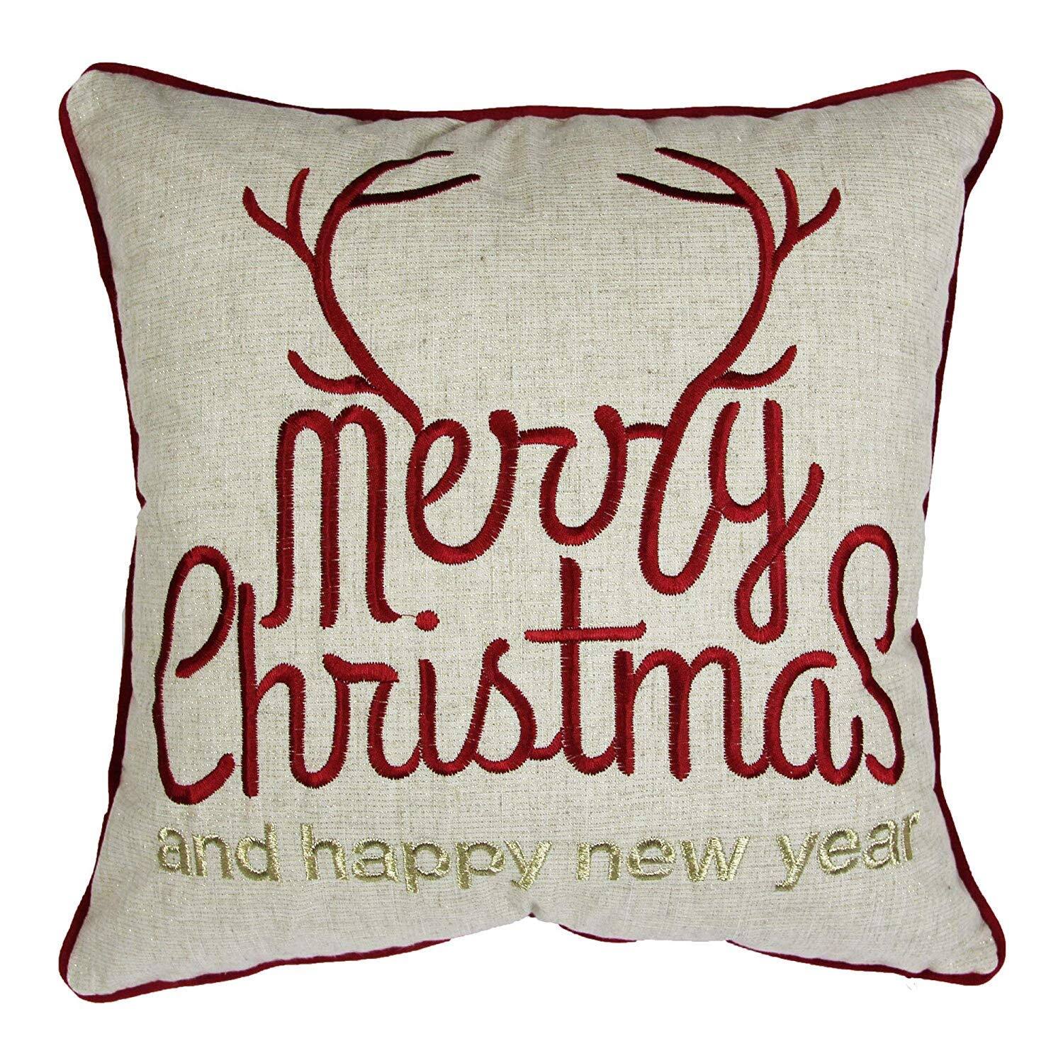 LuXeo - Holiday Christmas Linen Throw Pillow/ Color: Size: 20"x20" - Gold