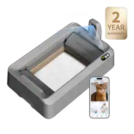 Petkit - Purobot Crystal Duo Automatic Cat Litter Box with Camera - Gray