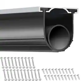 VEVOR - Garage Door Seals Bottom Rubber, U Shape +O Ring Combination Garage Door Weather Stripping with Pre-drilled Aluminum - Black