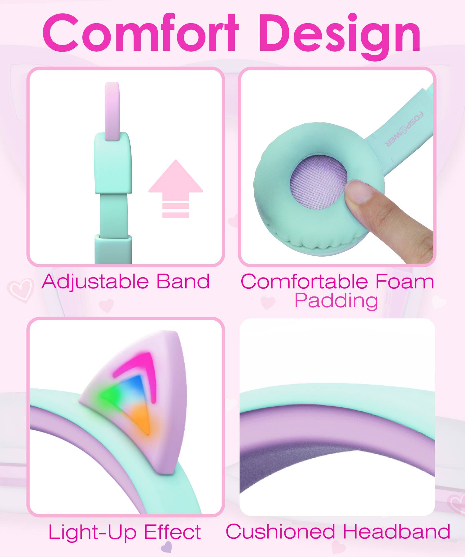 Comfort Design

Adjustable Band

Comfortable Foam Padding

Light-Up Effect

Cushioned Headband