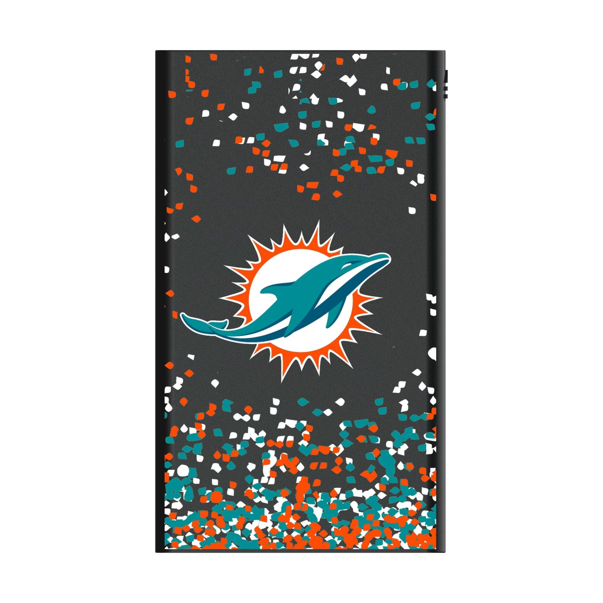 Alt View 1. Keyscaper - Miami Dolphins 5000mAh Flat Powerbank - Black.