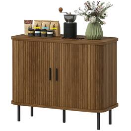 Homcom - Sideboard Buffet Cabinet with Storage - Walnut