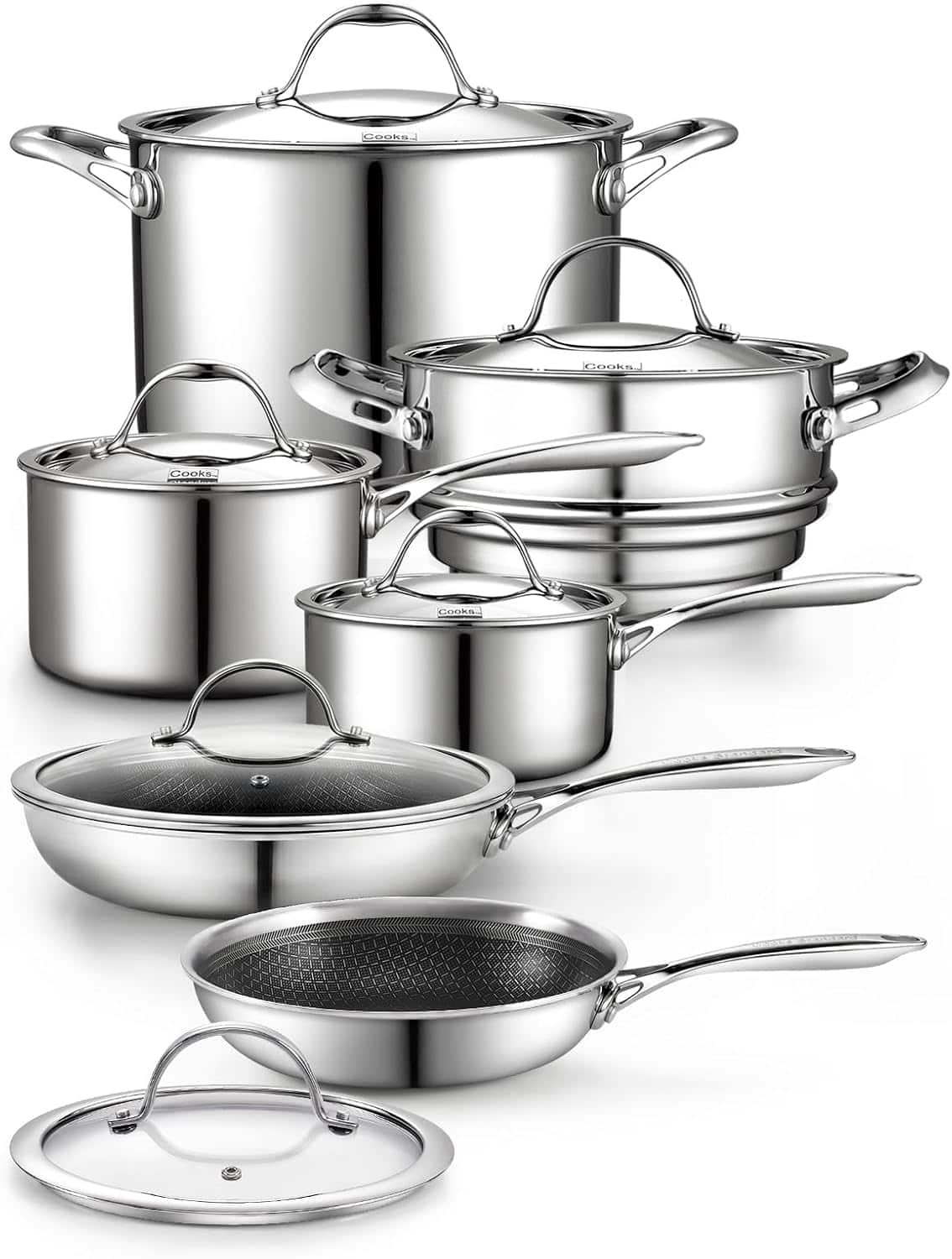 Cooks Standard - Multi-Ply Clad Cookware Set, 12-Piece Pots and Pans - Stainless Steel price history on PriceWatchPro
