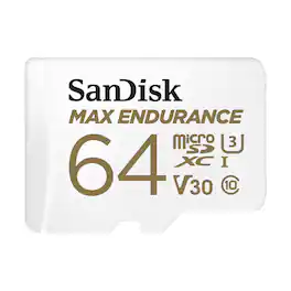 SANDISK - MAX ENDURANCE 64GB UHS-I microSDXC Memory Card with SD Adapter