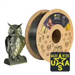 Factory Filament - 1.75mm Dual Color Silk Black + Gold PLA 3D Printer Filament, 1 KG Spool, Dimensional Accuracy +/- 0.02 mm - Black/Gold