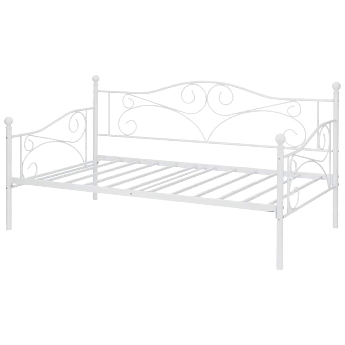 SlickBlue - Durable Steel Day Bed Frame – Classic Metal Finish for Long-Lasting Support - White