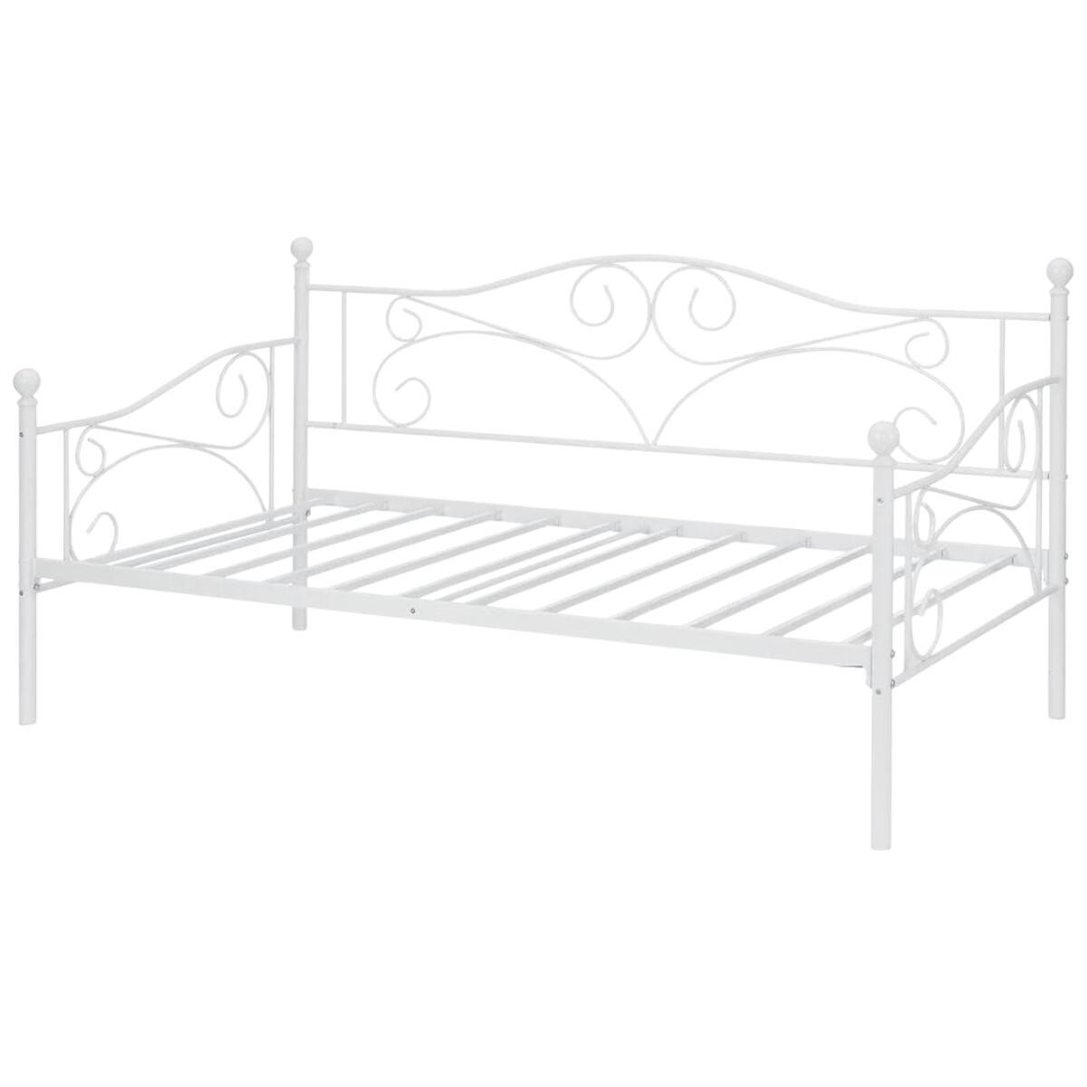 SlickBlue - Durable Steel Day Bed Frame – Classic Metal Finish for Long-Lasting Support - White