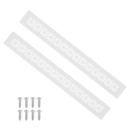 Unique Bargains - 16"x2" Door Air Vent Cover, 2pcs Heavy Duty Aluminum Alloy Grille Louvered with Mounting Screws for Cabinet Wardrobe - White