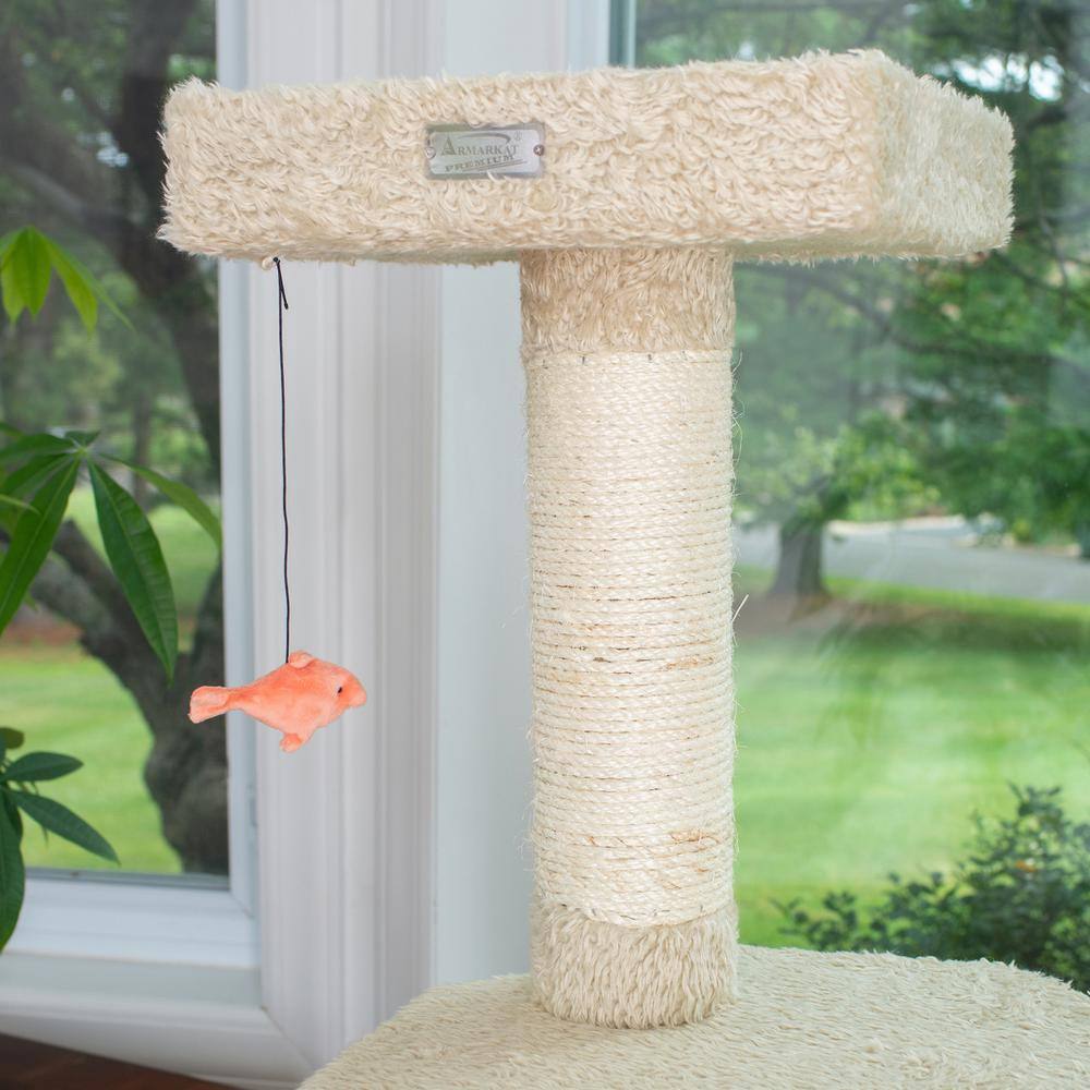Alt View 4. Armarkat - Soft HeavyCarpet Real Wood Cat Furniture With Condo For Large Cat - Beige.