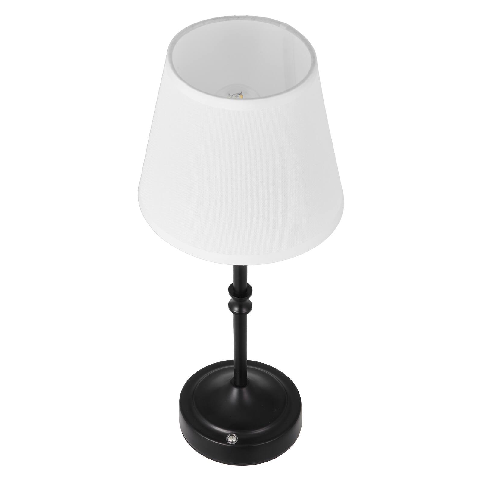 Alt View 5. VEVOR - Cordless Table Lamp, 5200mAh Built-in Rechargeable Battery Desk Lamp, 3-Level Brightness, Fabric Shade - White+Black.