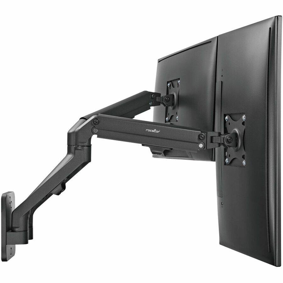 Alt View 3. Rocstor - Rocstor ErgoReach Mounting Arm for Monitor, Display - Black - Landscape/Portrait - 2 Display(s) Supported - 17" to 27" - Black.