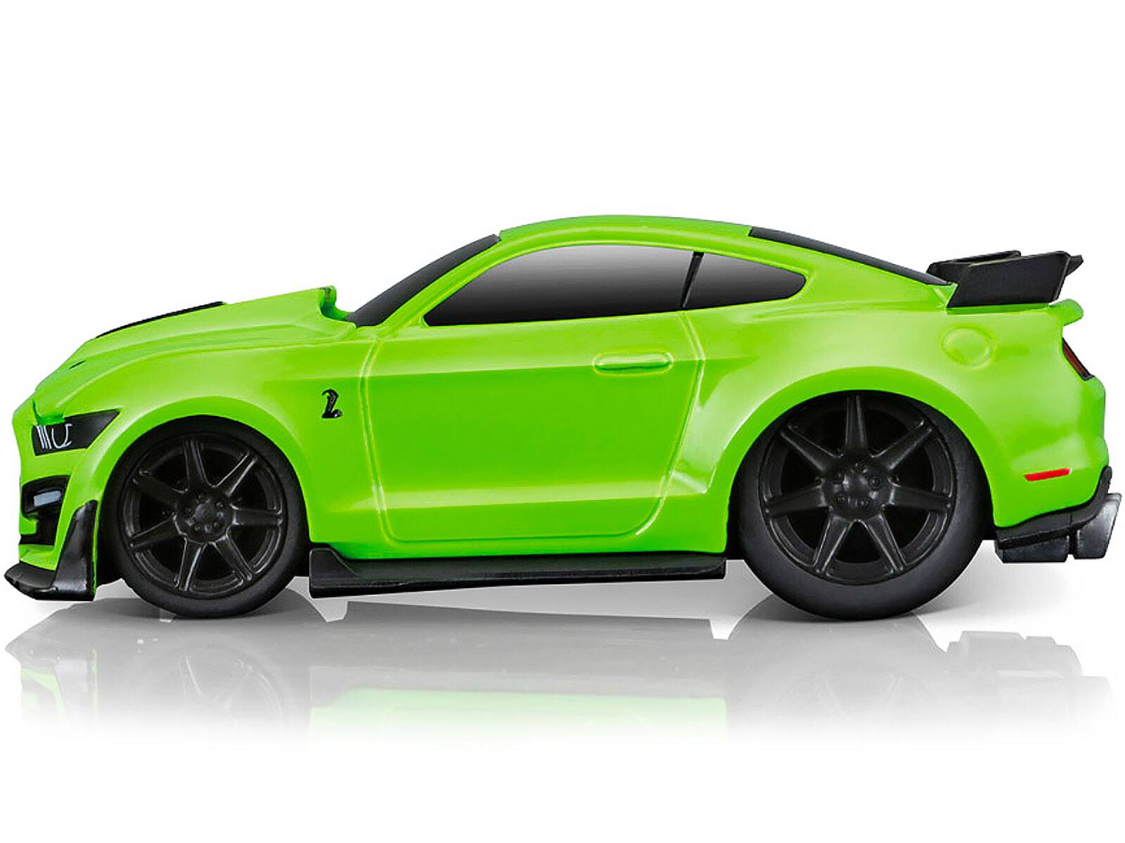 Alt View 1. Muscle Machines - 2020 Ford Mustang Shelby GT500 Bright Green with Black Stripes 1/64 Diecast Model Car by Muscle Machines.