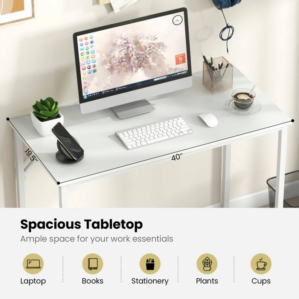 49 19.5" 40" Spacious Tabletop  
Ample space for your work essentials  
- Laptop  
- Books  
- Stationery  
- Plants  
- Cups