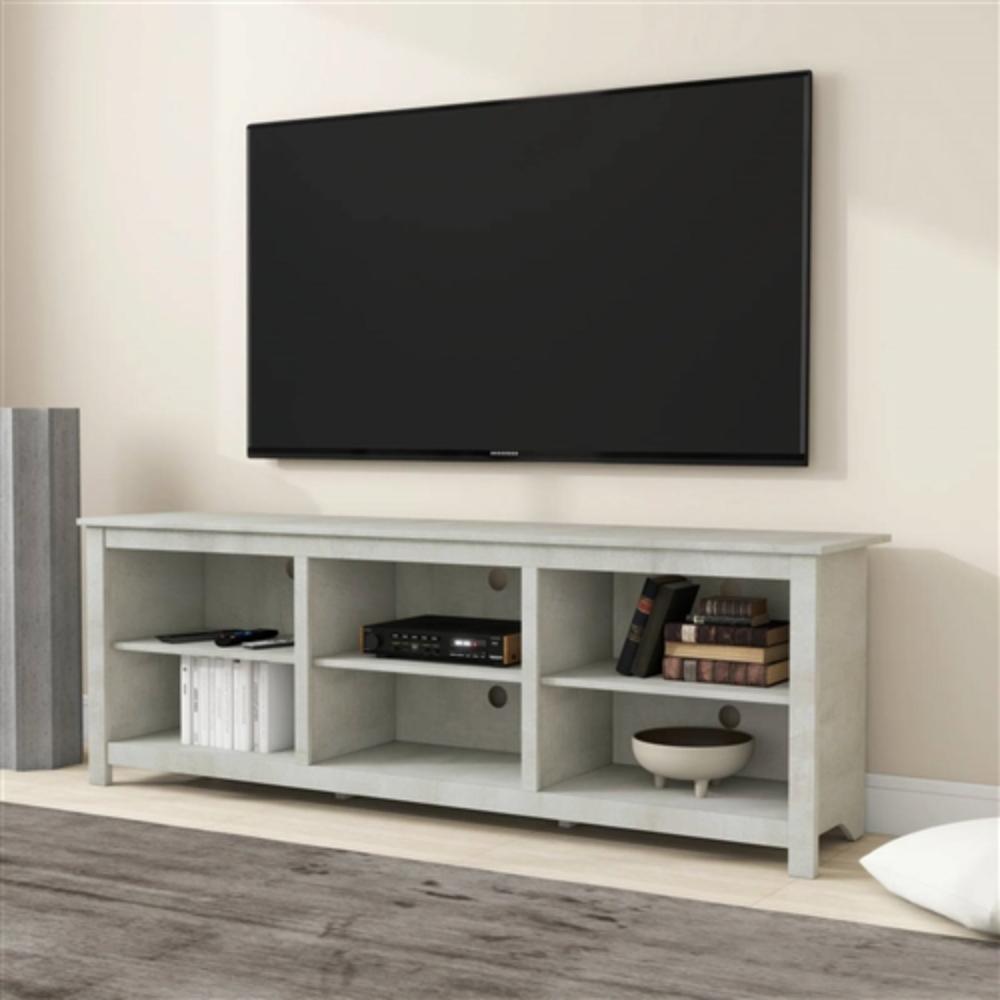Angle. Hivvago - Farmhouse Style TV Stand in Light Grey Oak Wood Finish - for TVs up to 70-inch - Light Grey Oak.
