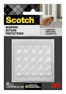 Scotch - Self-Stick Rubber Pads, 1/2 in, 40/Pack - Clear
