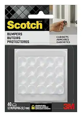 Scotch - Self-Stick Rubber Pads, 1/2 in, 40/Pack - Clear