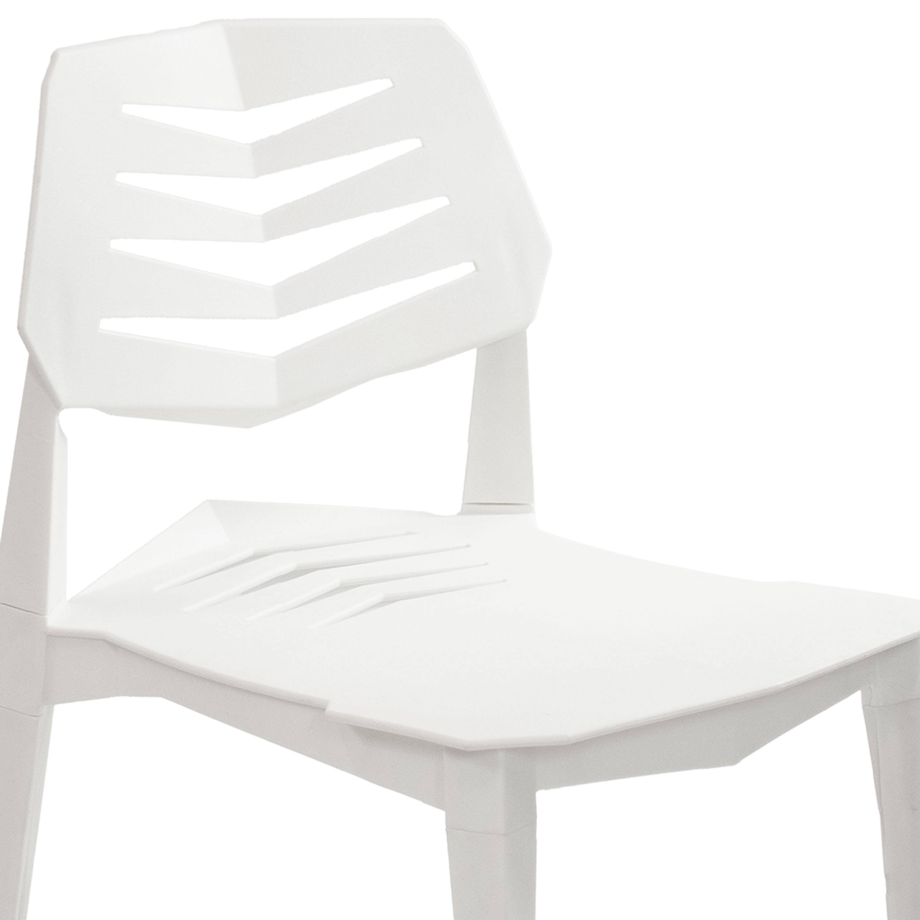 Alt View 5. Sunnydaze - Matisse Polypropylene Outdoor Dining Chair - Set of 2 - White.