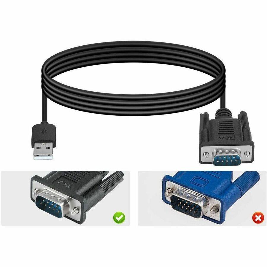 Alt View 3. SIIG Inc - SIIG USB to RS-232 Serial Adapter Cable - FTDI FT232 - TAA compliant - 12Mbps USB Data Transfer Rates - Compatible with - Black.