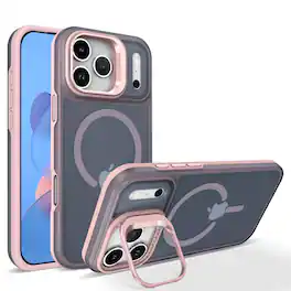 UUCOVER - Magnetic Case for Apple iPhone 17 Pro Max,Shockproof TPU+PC Case Compatible with MagSafe Camera Kickstand Matte Cover - Pink