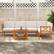 Alt View 3. Costway - 6 PCS Acacia Wood Patio Furniture Set with Cushions and 2-Tier Coffee Table - Off White,Natural.