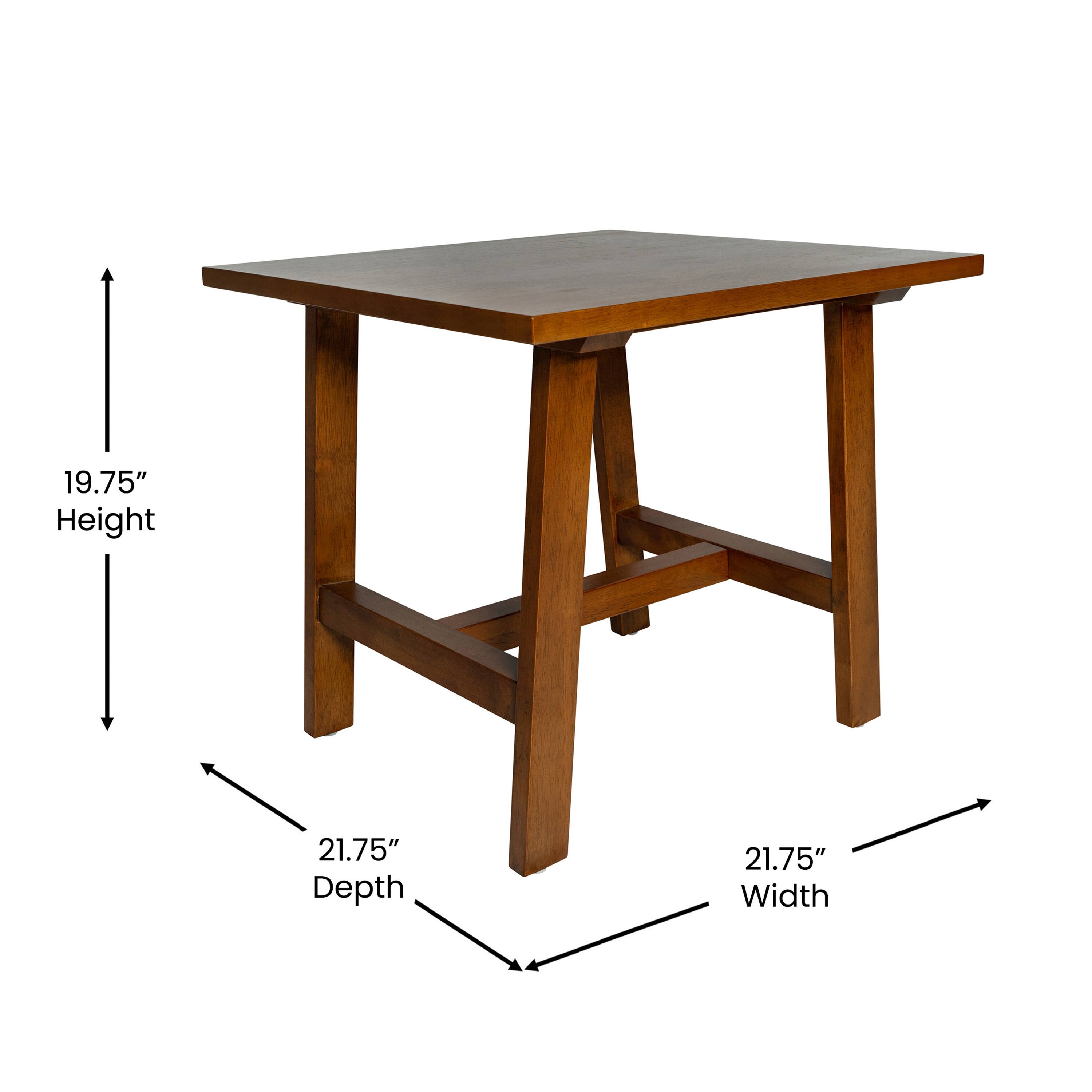 19.75" Height  
21.75" Depth  
21.75" Width