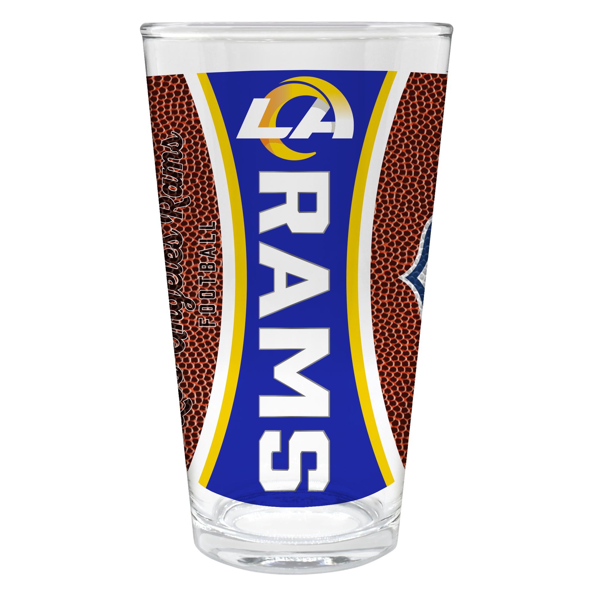 Great American Products - Los Angeles Rams 16oz. Game Ball Pint Glass - Brown
