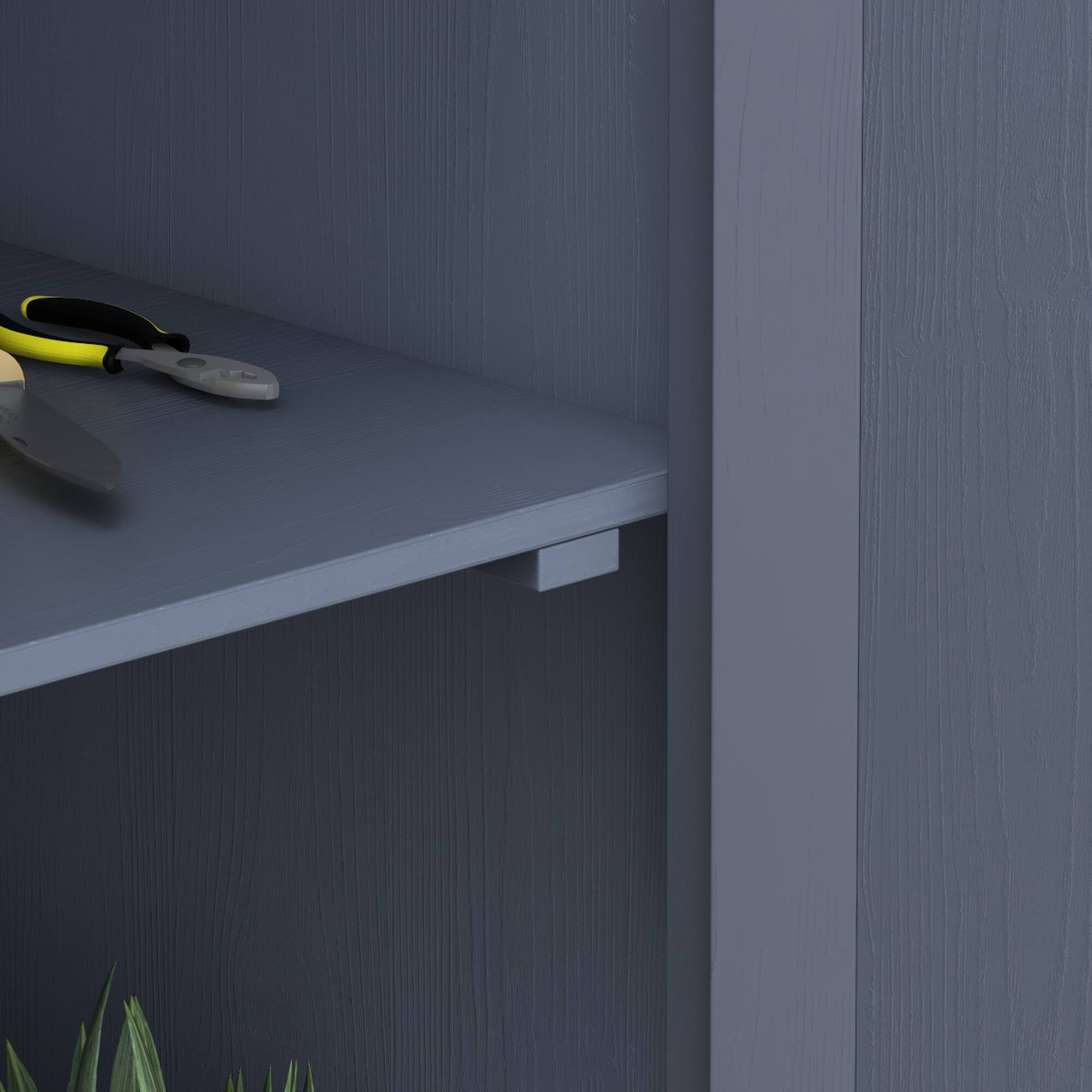 Alt View 8. Outsunny - Wooden Garden Shed, Outdoor Storage Cabinet with Waterproof Galvanized Metal Roof, Narrow Tool Shed with 3 Shelves.