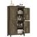 Front. Homcom - Farmhouse Bathroom Storage Cabinet with 4 Barn Doors, Bathroom Floor Cabinet with 2 Adjustable Shelf - Brown.