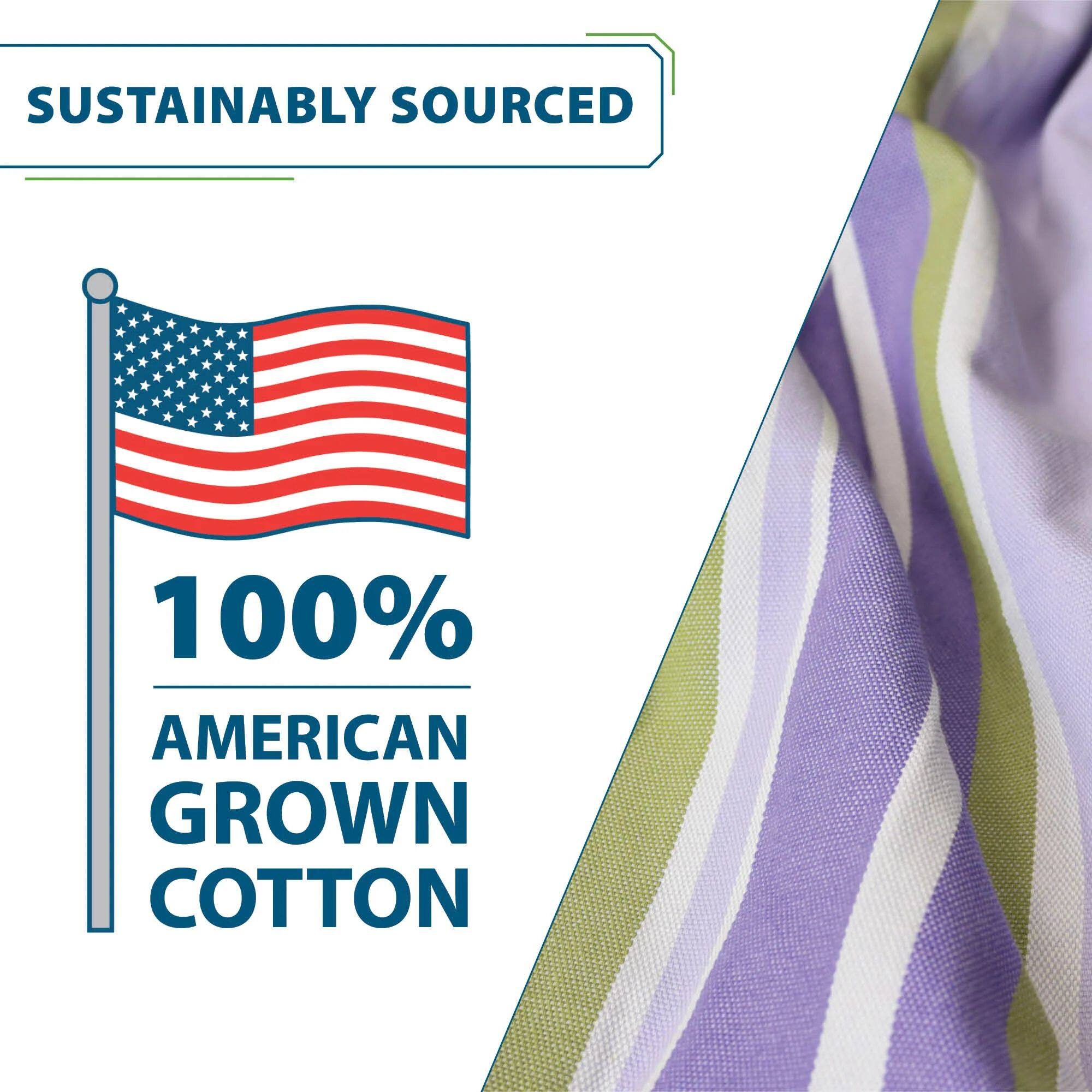 SUSTAINABLY SOURCED  
100% AMERICAN GROWN COTTON