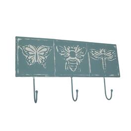 Special T Imports - Metal Vintage Bug Wall Hook Decorative Hanging Coat Towel Rack Home Decor - Blue