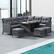 Alt View 4. Costway - 7 PCS Patio Dining Furniture Set PE Rattan Sectional Sofa Set with Soft Cushions - Mix Gray,Gray.