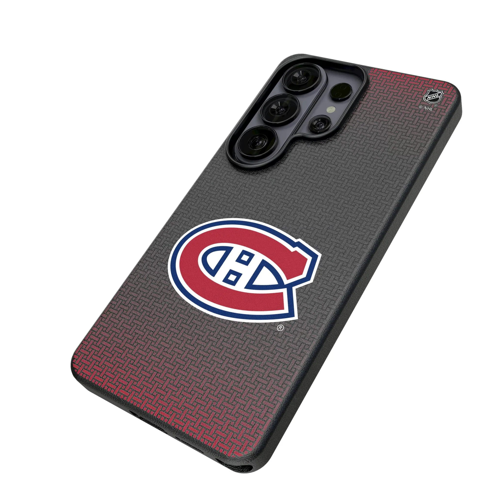 Alt View 1. Keyscaper - Montreal Canadiens Linen Galaxy Magnetic Bump Case - S25 Ultra - Black.