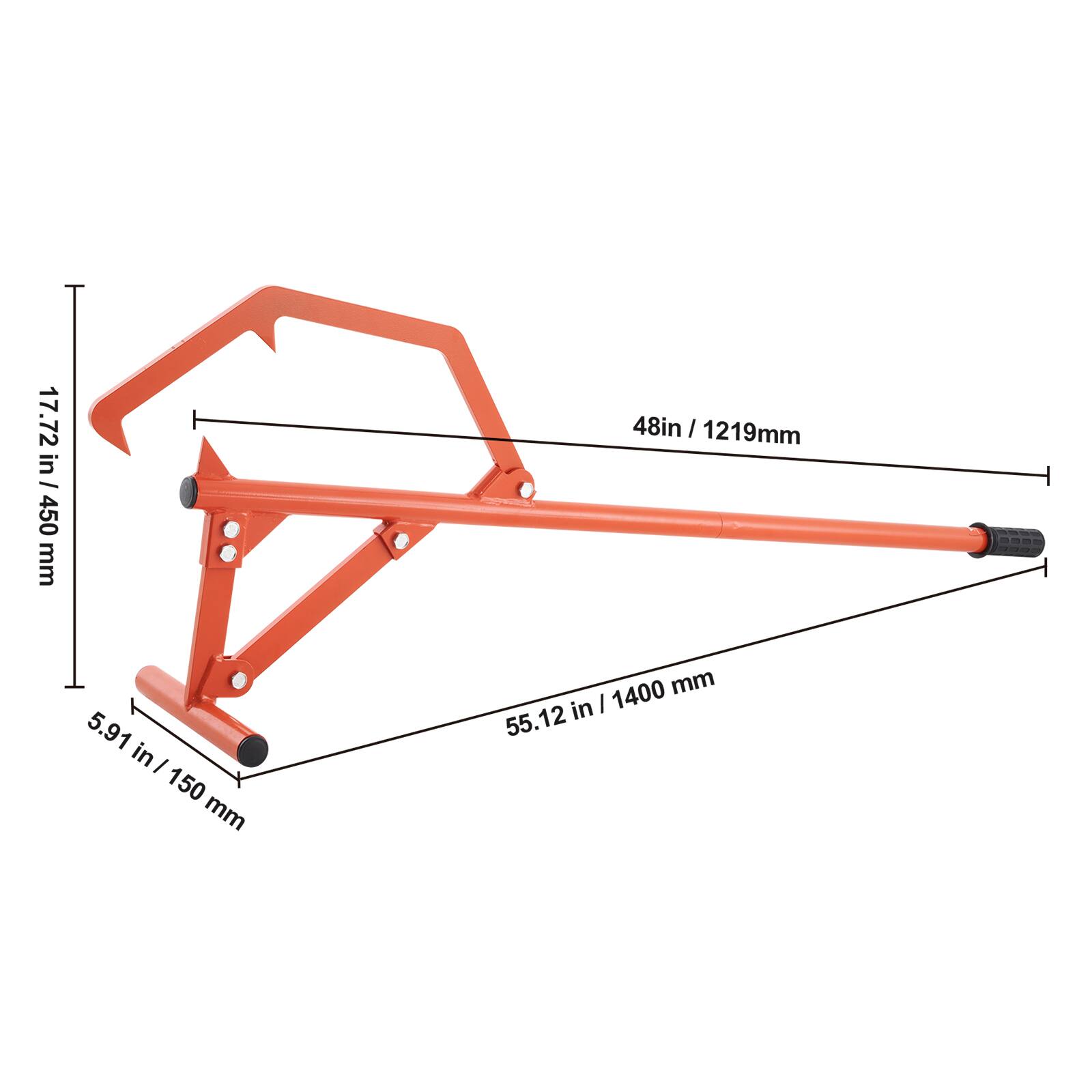 17.72 in / 450 mm  
48 in / 1219 mm  
5.91 in / 150 mm  
55.12 in / 1400 mm