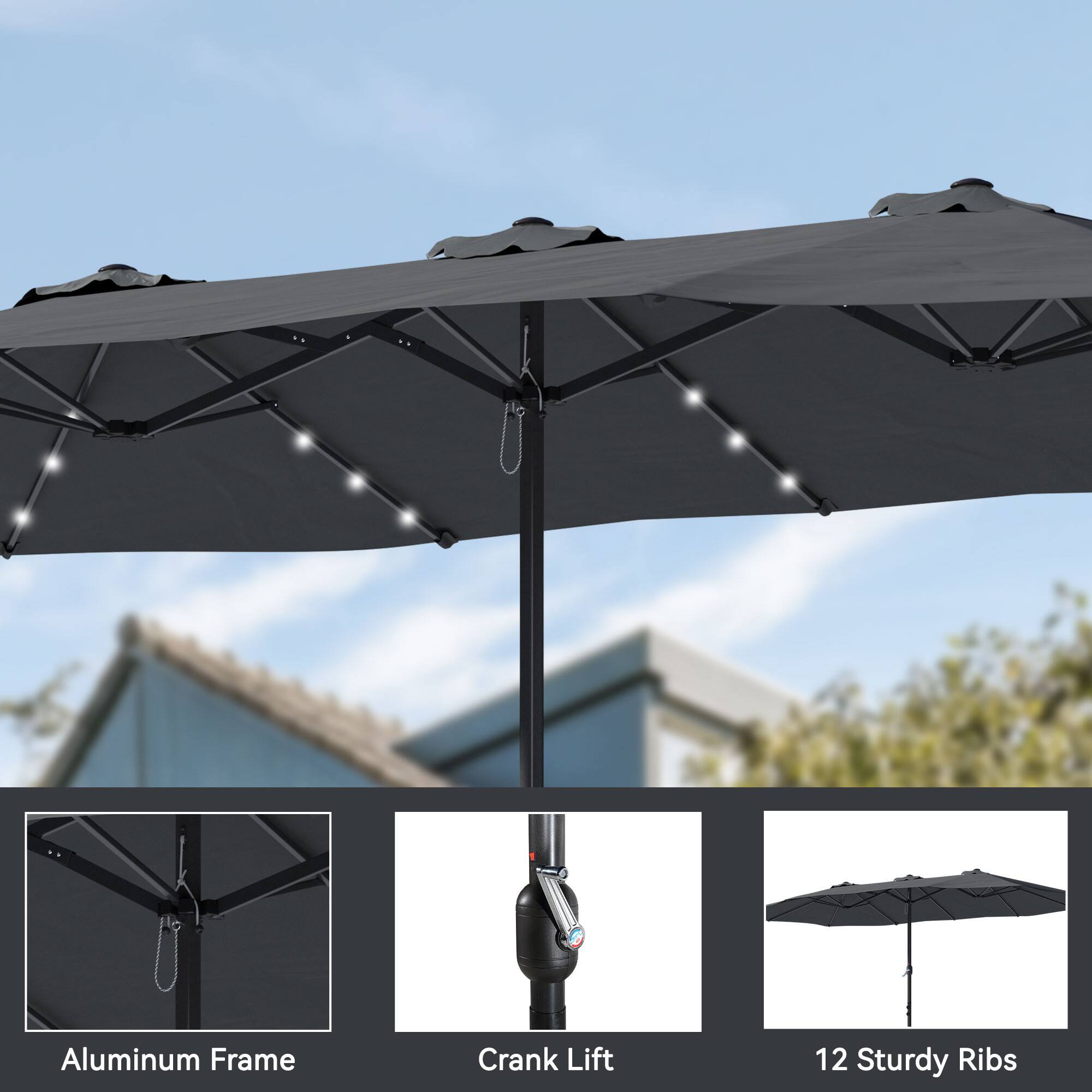 Aluminum Frame  
Crank Lift  
12 Sturdy Ribs