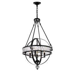 CWI Lighting - Arkansas 4 Light Chandelier With Finish - Black