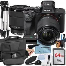 Sony - A7 IV Mirrorless Camera with 28-70 Lens + 64GB Card + Case + ZeeTech Bundle (International Version) - Black