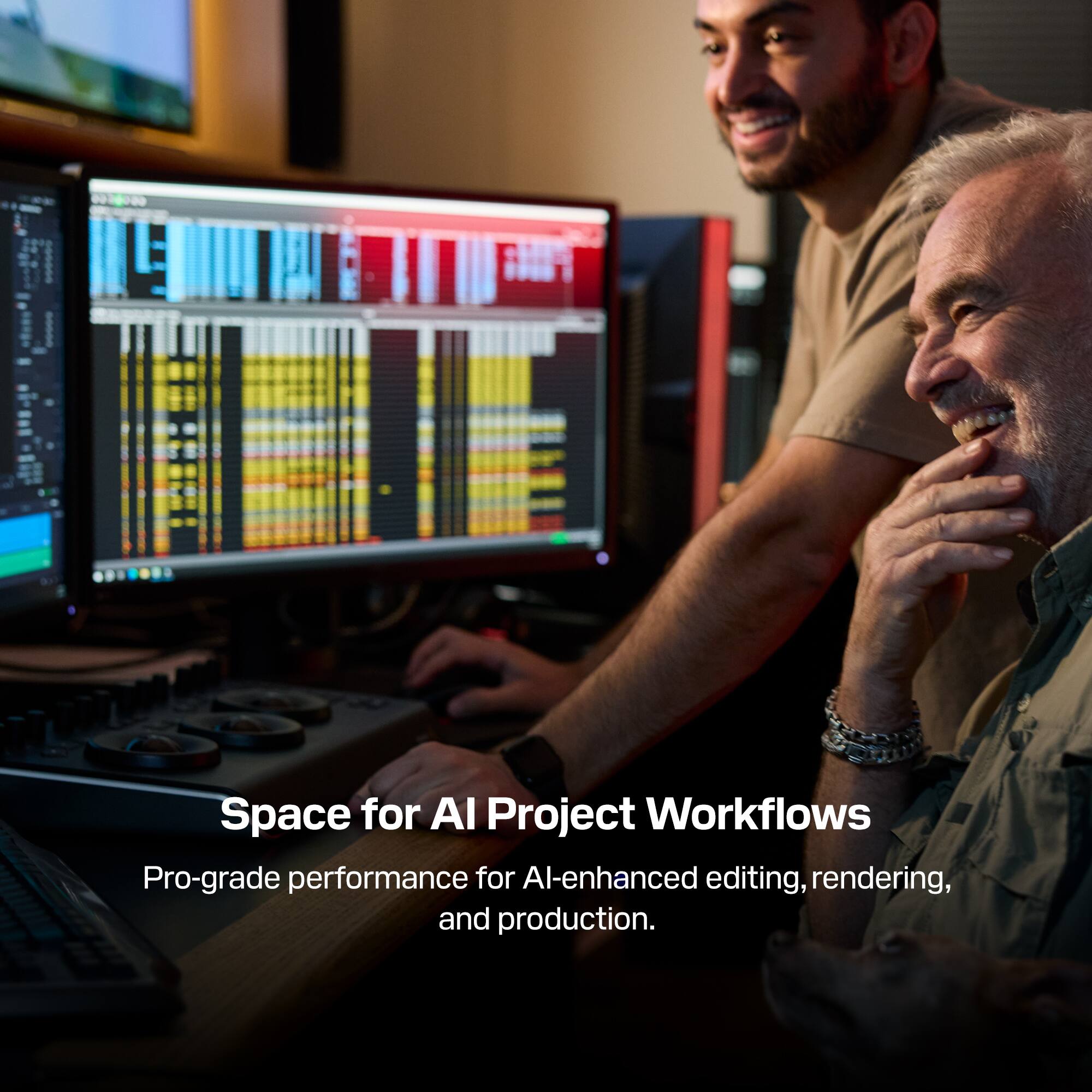 Space for AI Project Workflows  
Pro-grade performance for AI-enhanced editing, rendering, and production.
