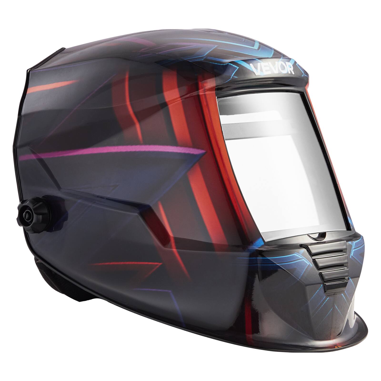 Alt View 5. VEVOR - Welding Helmet Auto Darkening True Color, 3.94" x 3.15" Welding Hood Solar-Powered, Welder Mask with 4 Arc Sensors - Black.
