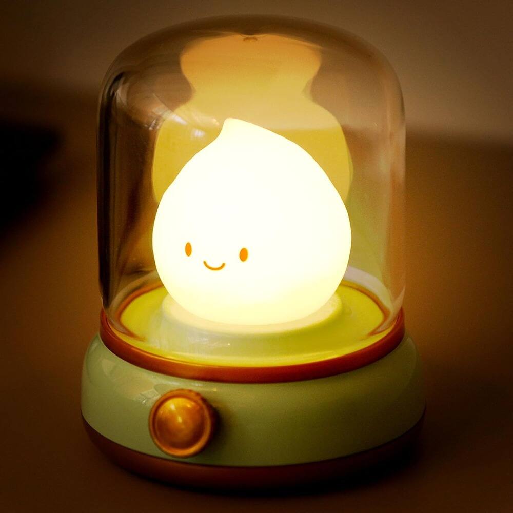 Front. RTMB - Chibi Flame Lamp – Retro Rechargeable Night Light, Cute Anime Desk Decor.