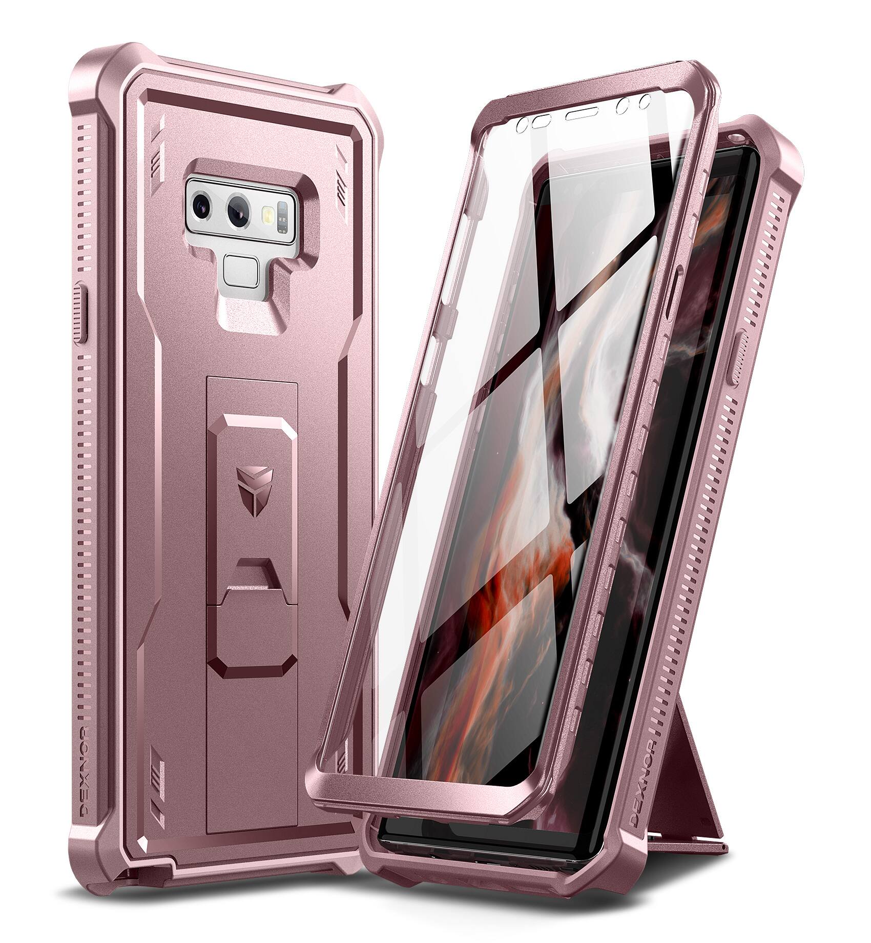 Dexnor - Full Body Case for Samsung Galaxy Note 9/6.4 inches Heavy Duty Military Grade Protection Shockproof Protective Cover - Peony Pink