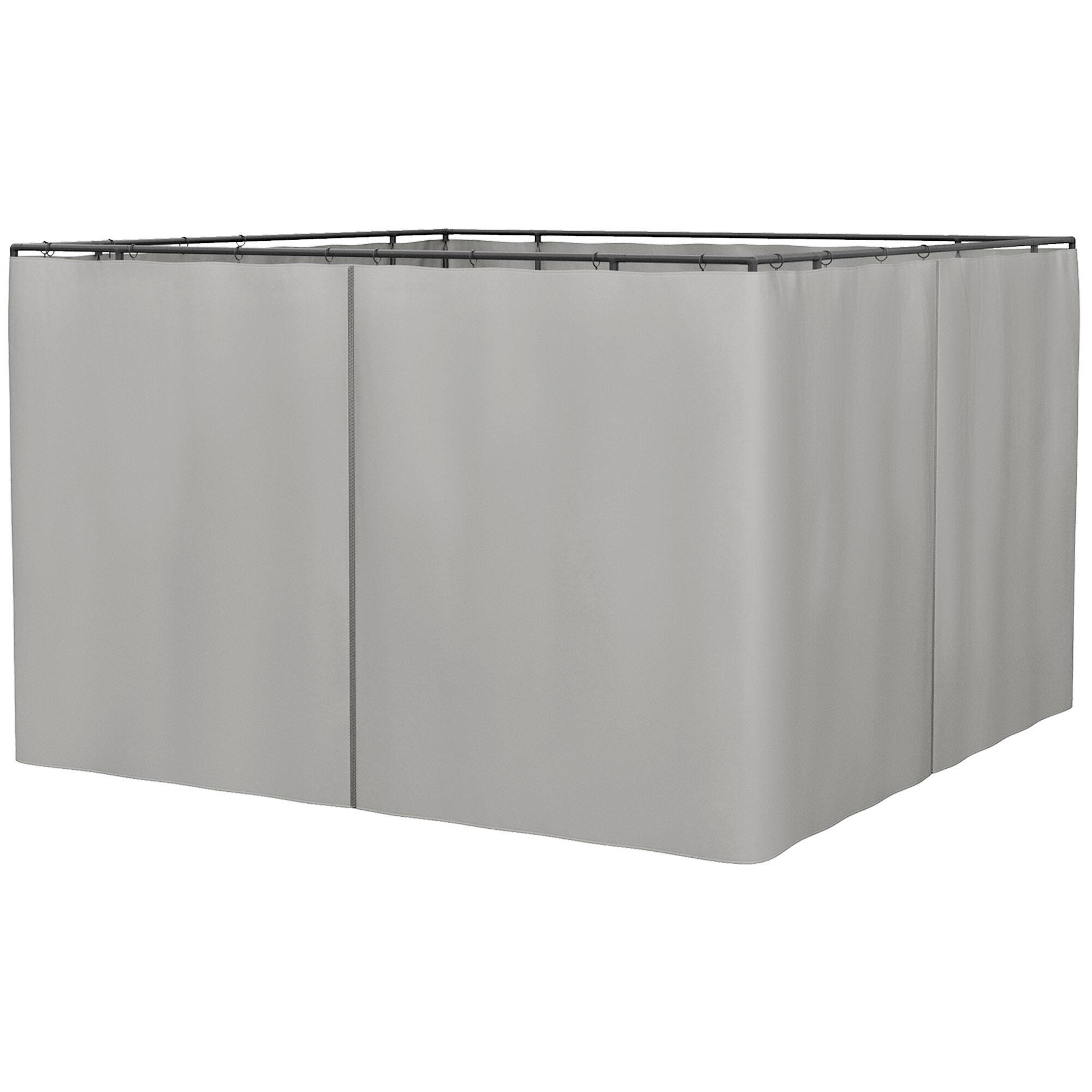 Outsunny - 10' x 10' Universal Gazebo Sidewall Set with Panels, Hooks and C-Rings Included for Pergolas and Cabanas - Light Gray price history on PriceWatchPro